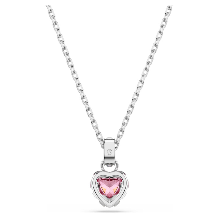 Chroma pendant Mixed cuts, Pink, Rhodium plated